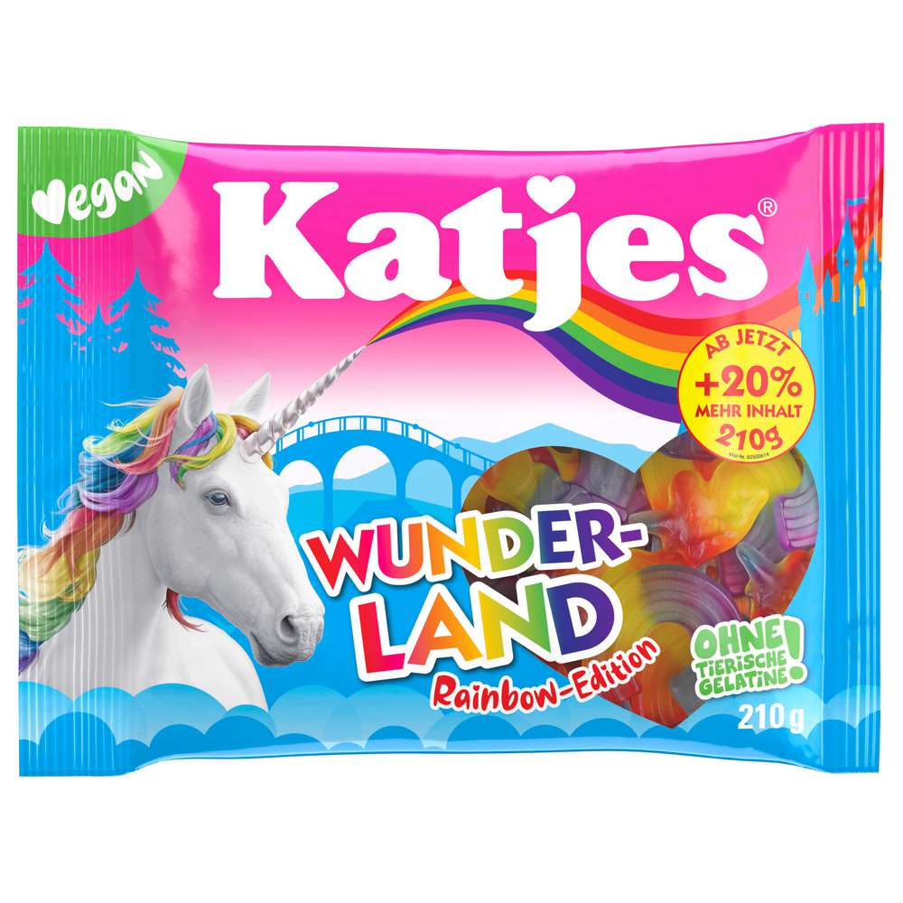Produktabbildung Katjes Fruchtgummi Wunderland, Rainbow-Edition, Vegan