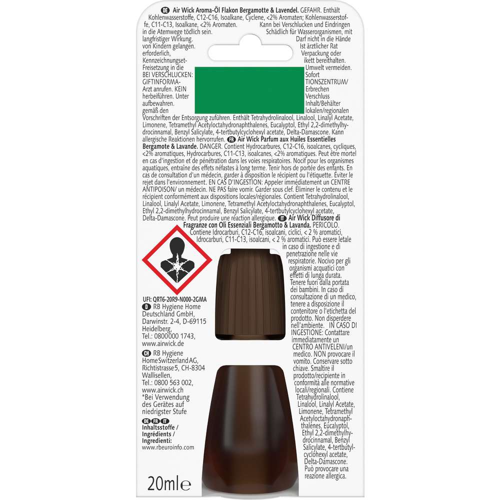 Produktabbildung Air Wick Aroma-Öl Flakon Nachfüller, Bergamotte & Lavendel