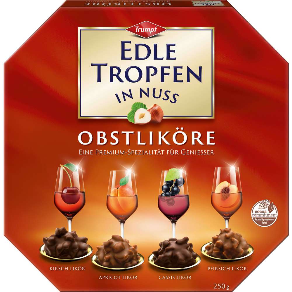Produktabbildung Trumpf Pralinen Edle Tropfen in Nuss: Obstlikör