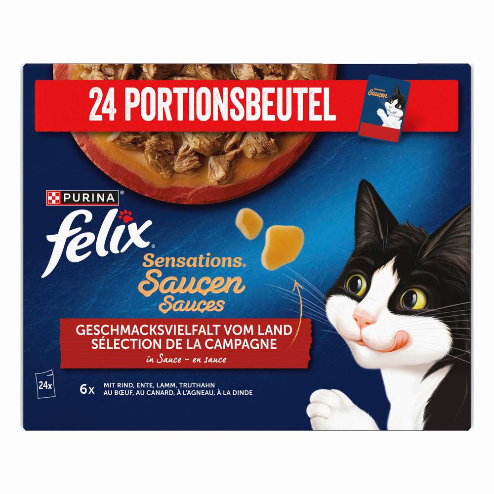 Produktabbildung Purina Katzen-Nassfutter Felix, Sensations Saucen, Fleischvielfalt in Sauce