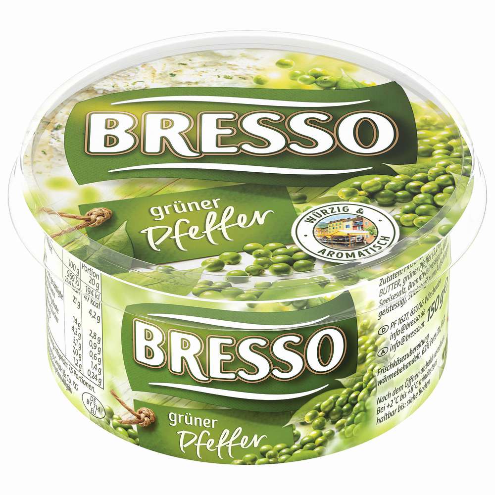 Produktabbildung Bresso Frischkäse, grüner Pfeffer