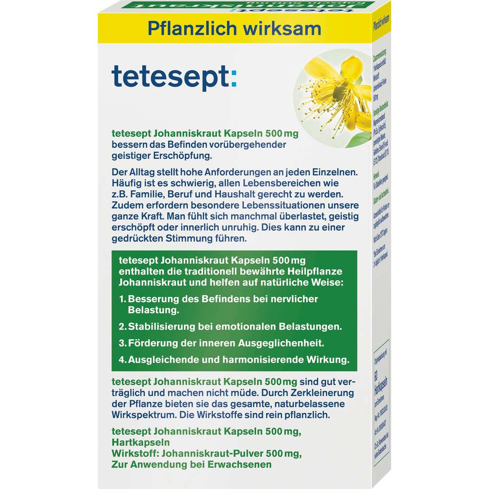 Produktabbildung tetesept Johanniskraut Kapseln