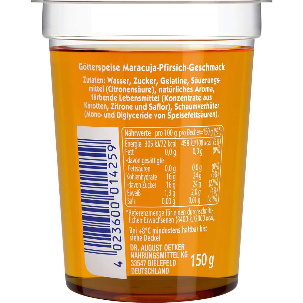 Produktabbildung Dr. Oetker Götterspeise Maracuja-Pfirsich-Geschmack