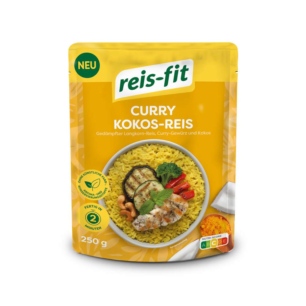 Produktabbildung Reis-Fit Pouches Curry Kokos-Reis