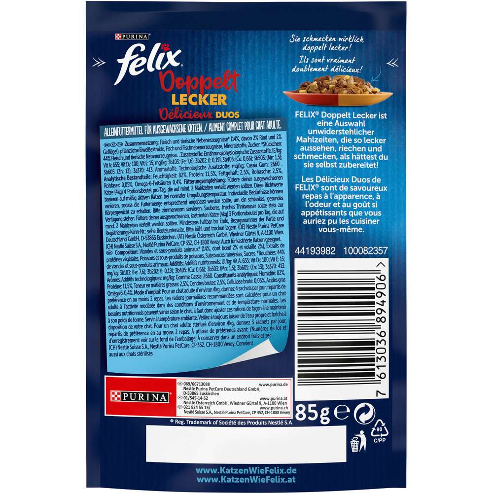 Produktabbildung Purina Katzen-Nassfutter Felix, So gut wie es aussieht, Doppelt Lecker