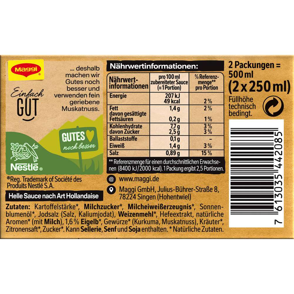 Produktabbildung Maggi Delikatess-Sauce, Hollandaise