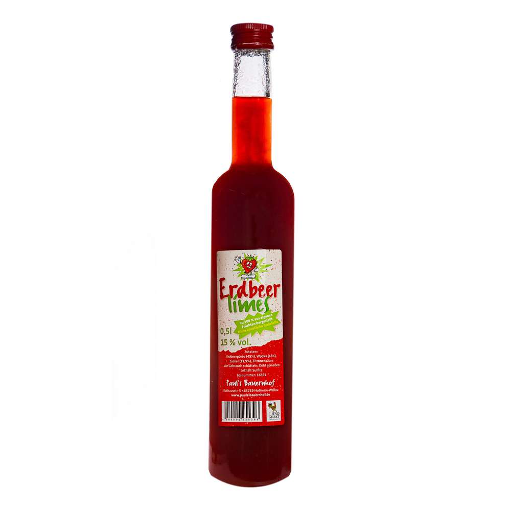Produktabbildung Paul's Bauernhof Erdbeerlimes 15 %