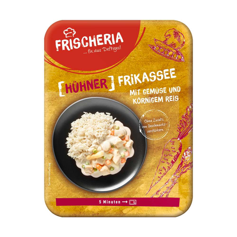 Produktabbildung Frischeria Hühnerfrikassee mit Gemüse & körnigem Reis