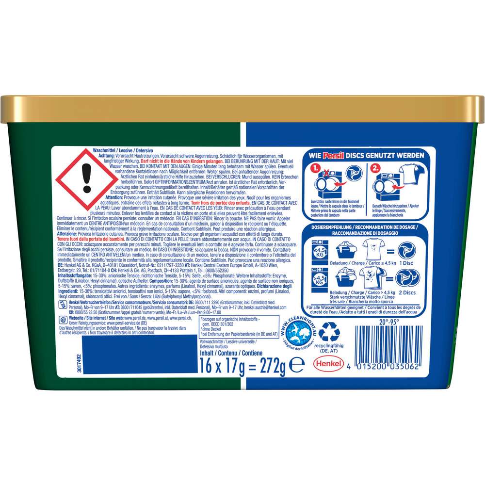 Produktabbildung Persil Universal-Waschmittel, 4in1 Discs, Tiefenrein