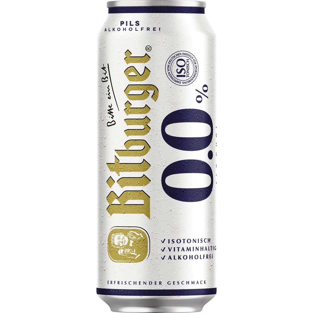Produktabbildung Bitburger 0,0% Pilsener Bier, alkoholfrei Dose EW