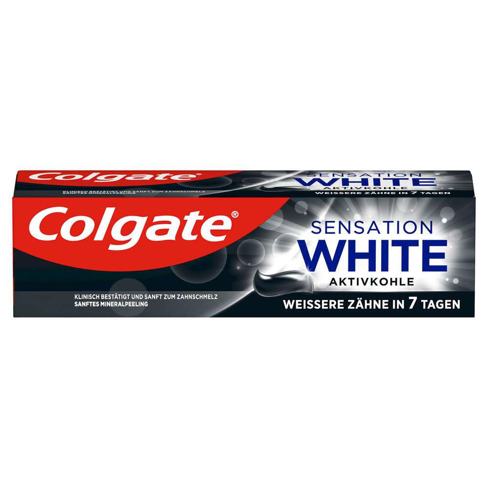Produktabbildung Colgate Zahncreme Sensation White mit Aktivkohle