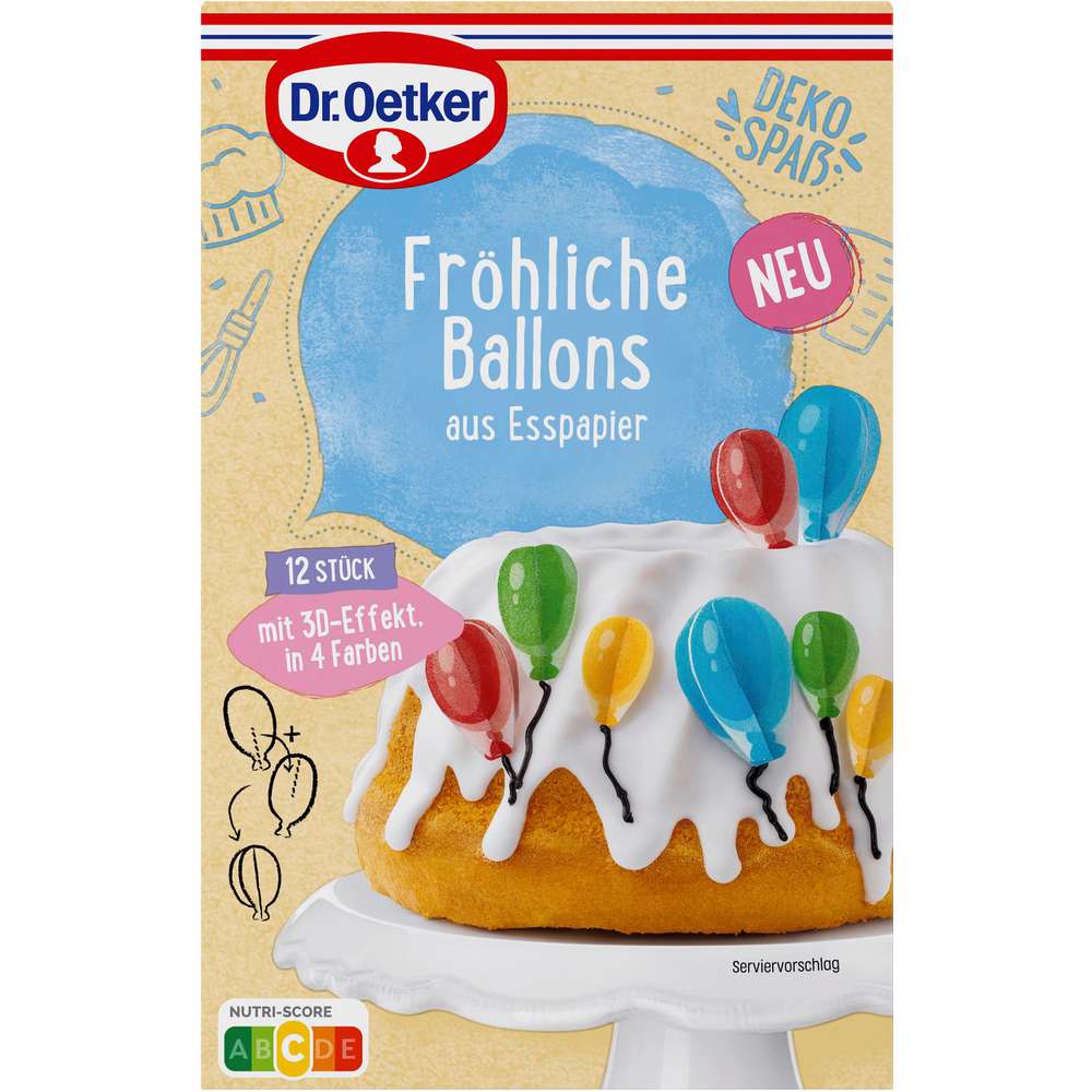Produktabbildung Dr. Oetker Kuchen Deko Fröhliche Ballons, Esspapier