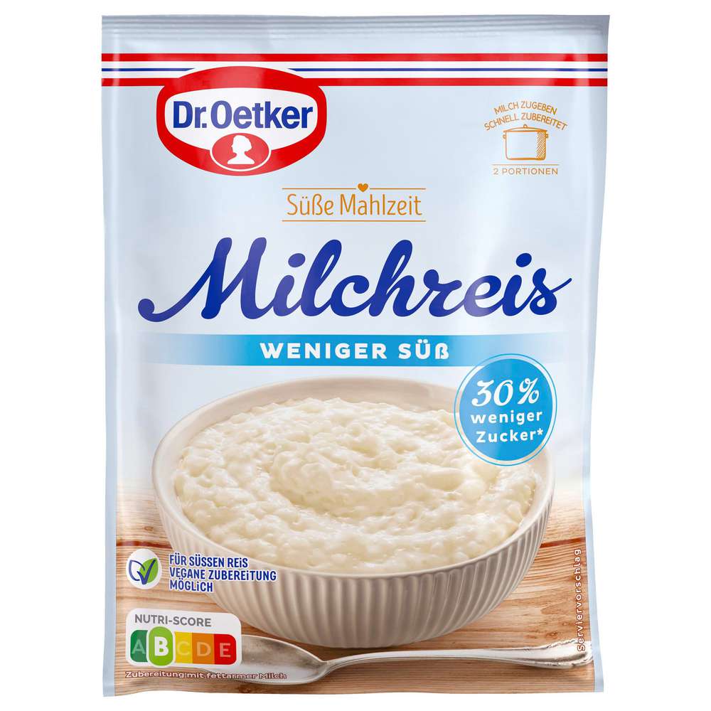 Produktabbildung Dr. Oetker Milchreis weniger süß