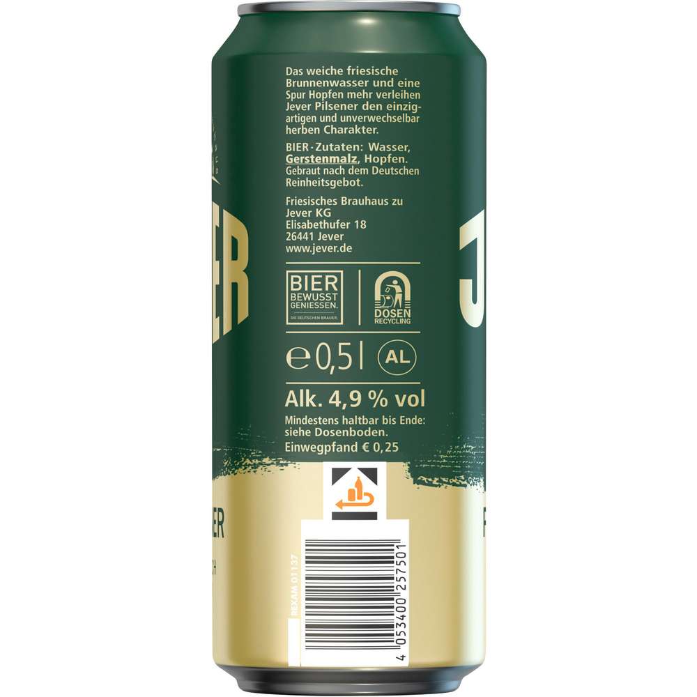 Produktabbildung Jever Pilsener Bier 4,9%