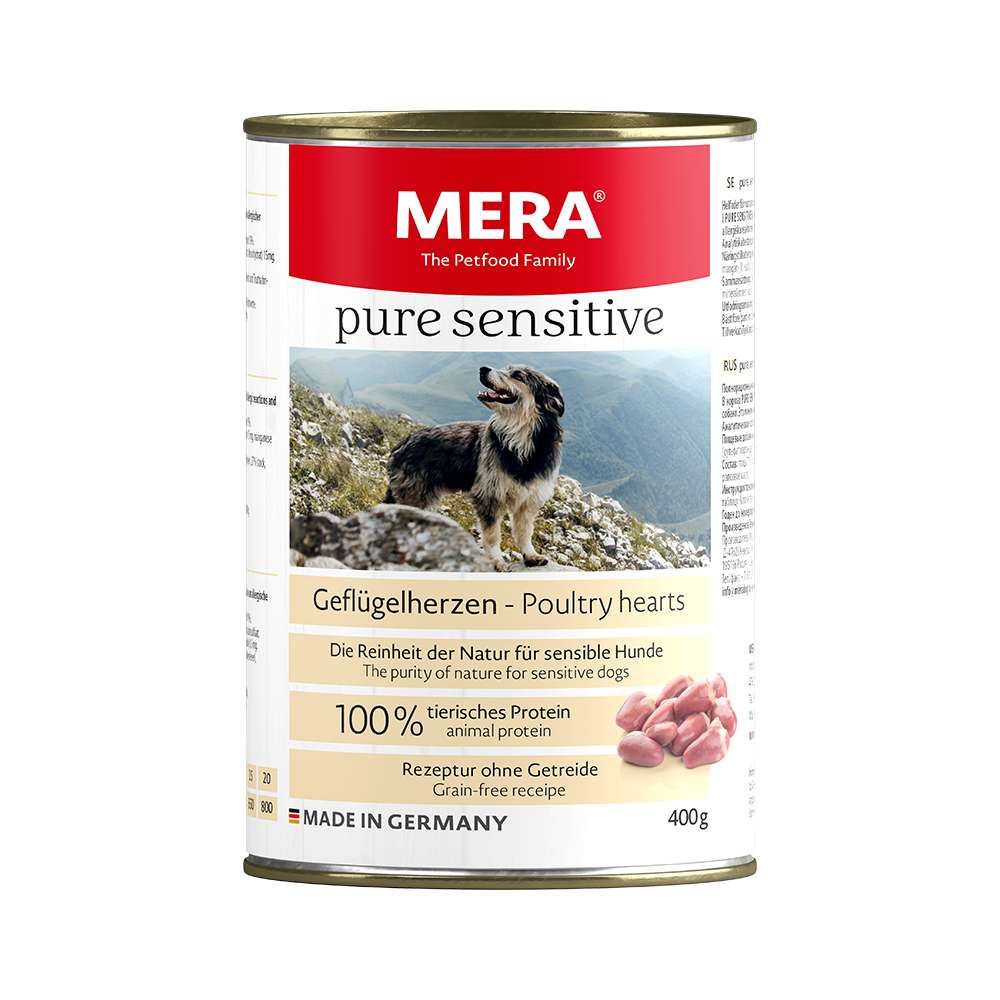 Produktabbildung Mera Hunde-Nassfutter pure sensitive, Geflügelherzen
