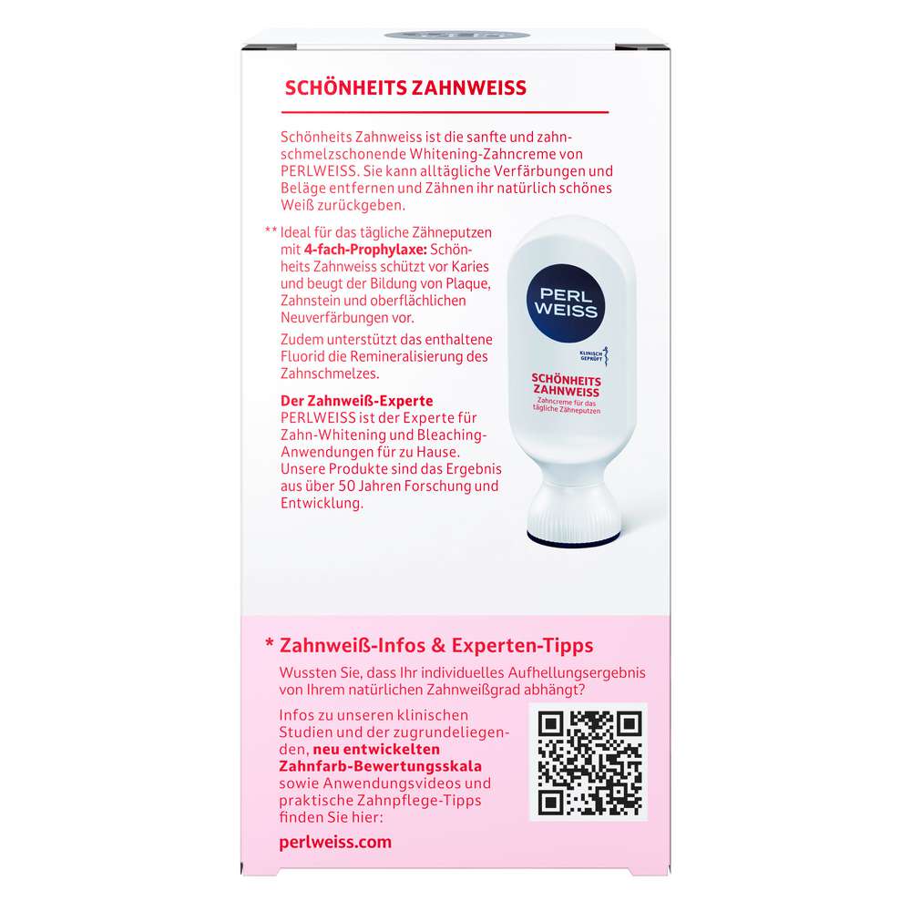 Produktabbildung Perlweiss Zahncreme Schönheits Zahnweiss