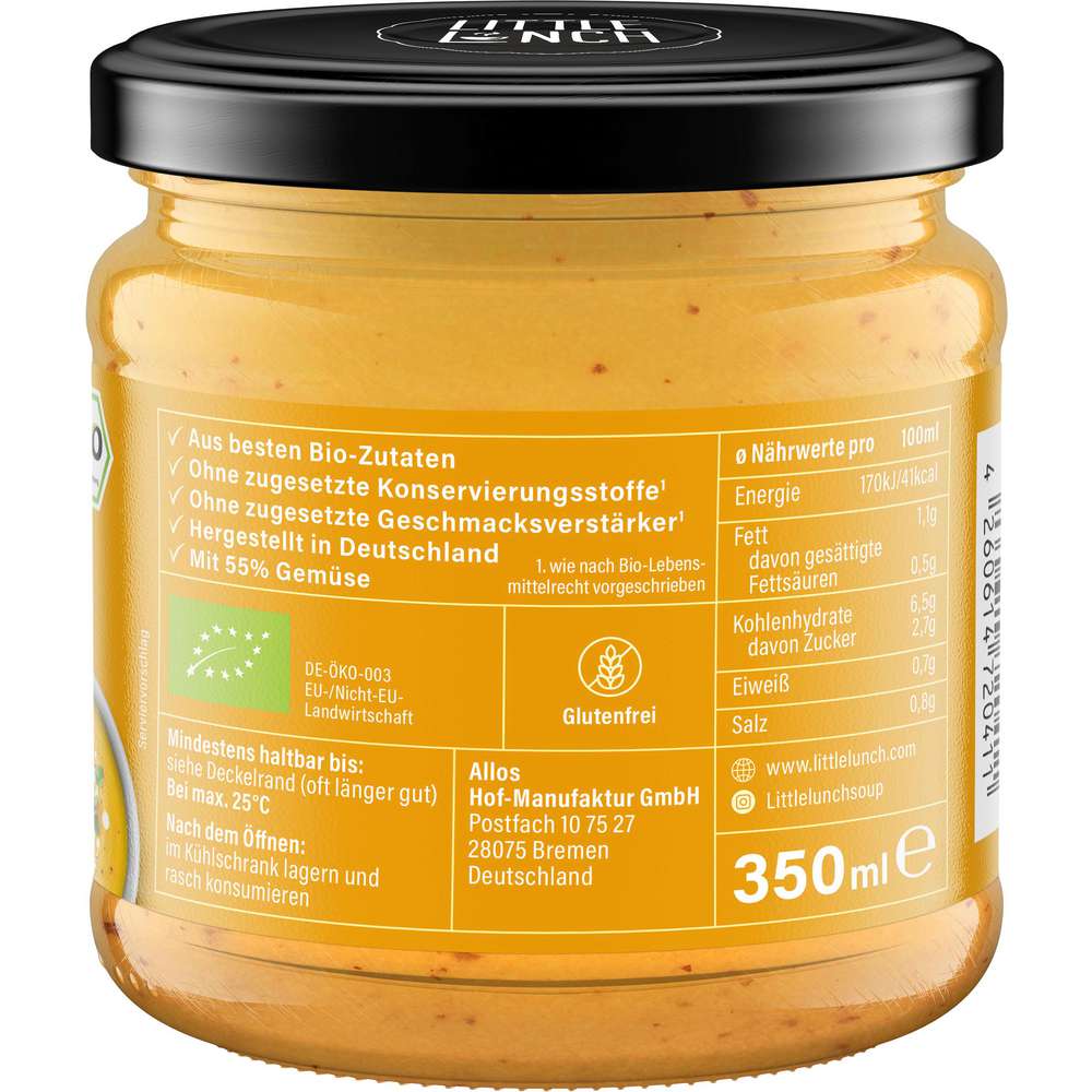 Produktabbildung Little Lunch Bio Kürbissuppe