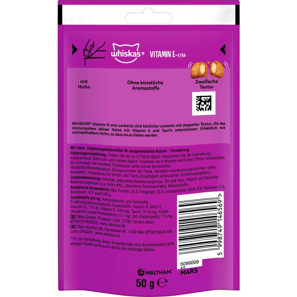 Produktabbildung Whiskas Katzen-Snack, Vitamin E-Xtra/Huhn