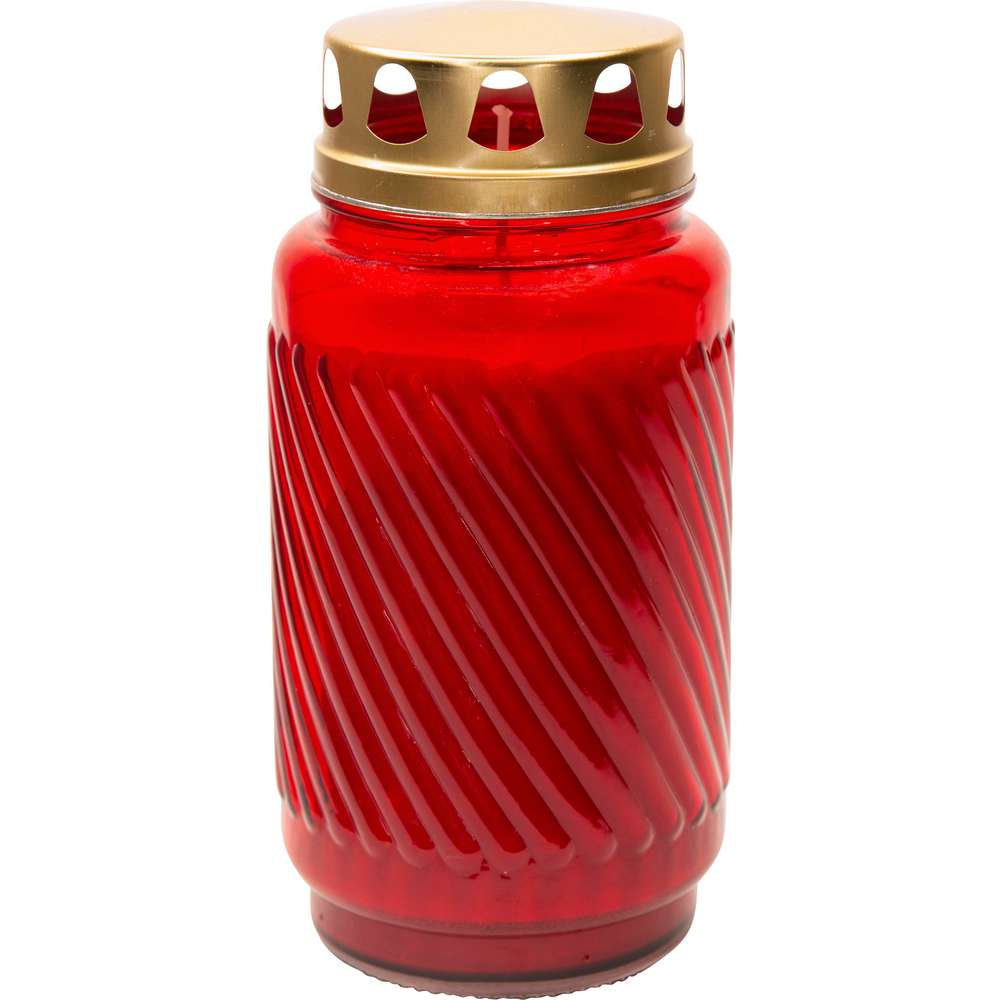 Produktabbildung Bolsius Grabkerze Laternenglas mit Deckel palmölfrei, rot