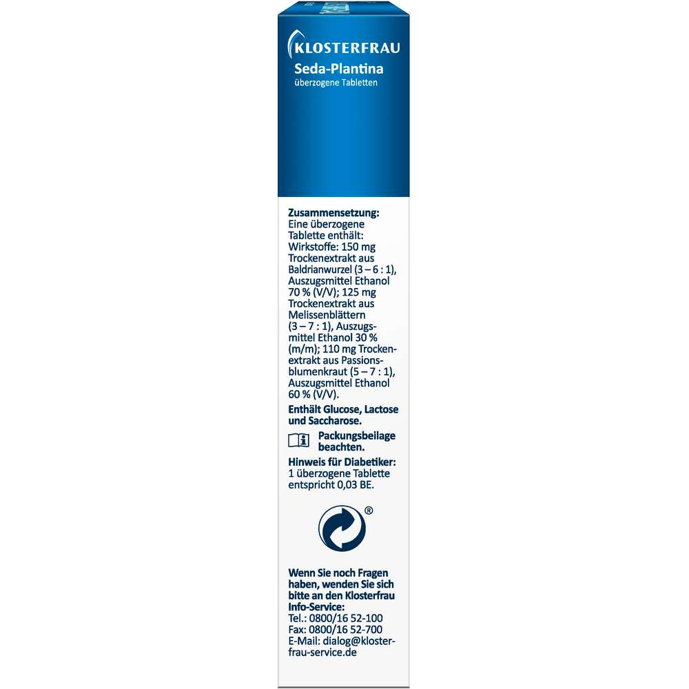 Produktabbildung Klosterfrau Seda-Plantina-Tabletten, Innere Ruhe