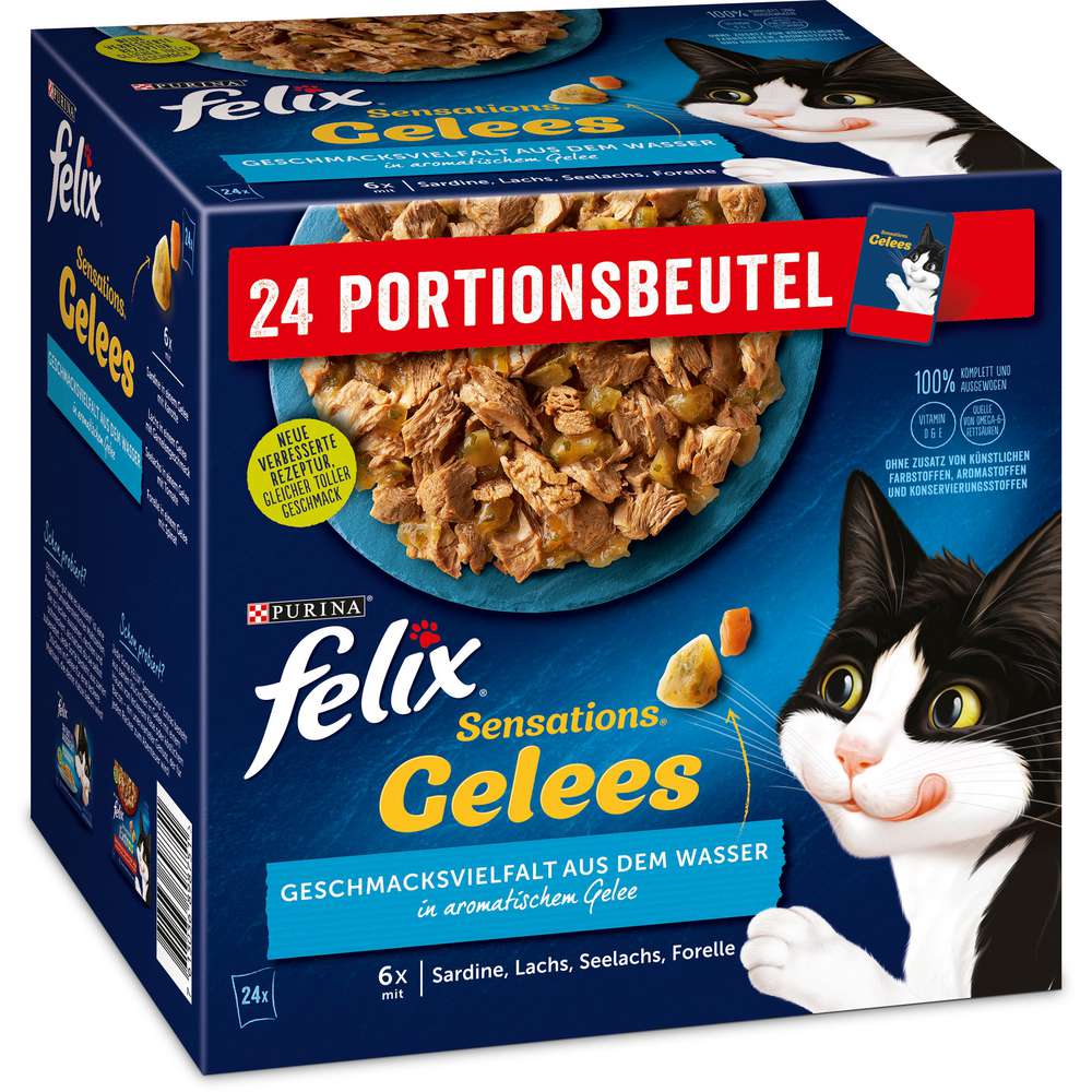 Produktabbildung Felix Hunde-Nassfutter Sensations, Gelee/Fisch