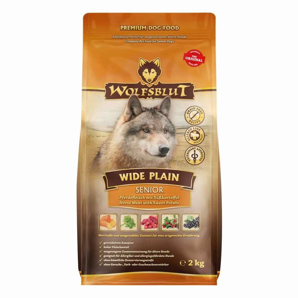 Produktabbildung Wolfsblut Hunde-Trockenfutter Wide Plain Senior, Pferd-Süßkartoffel
