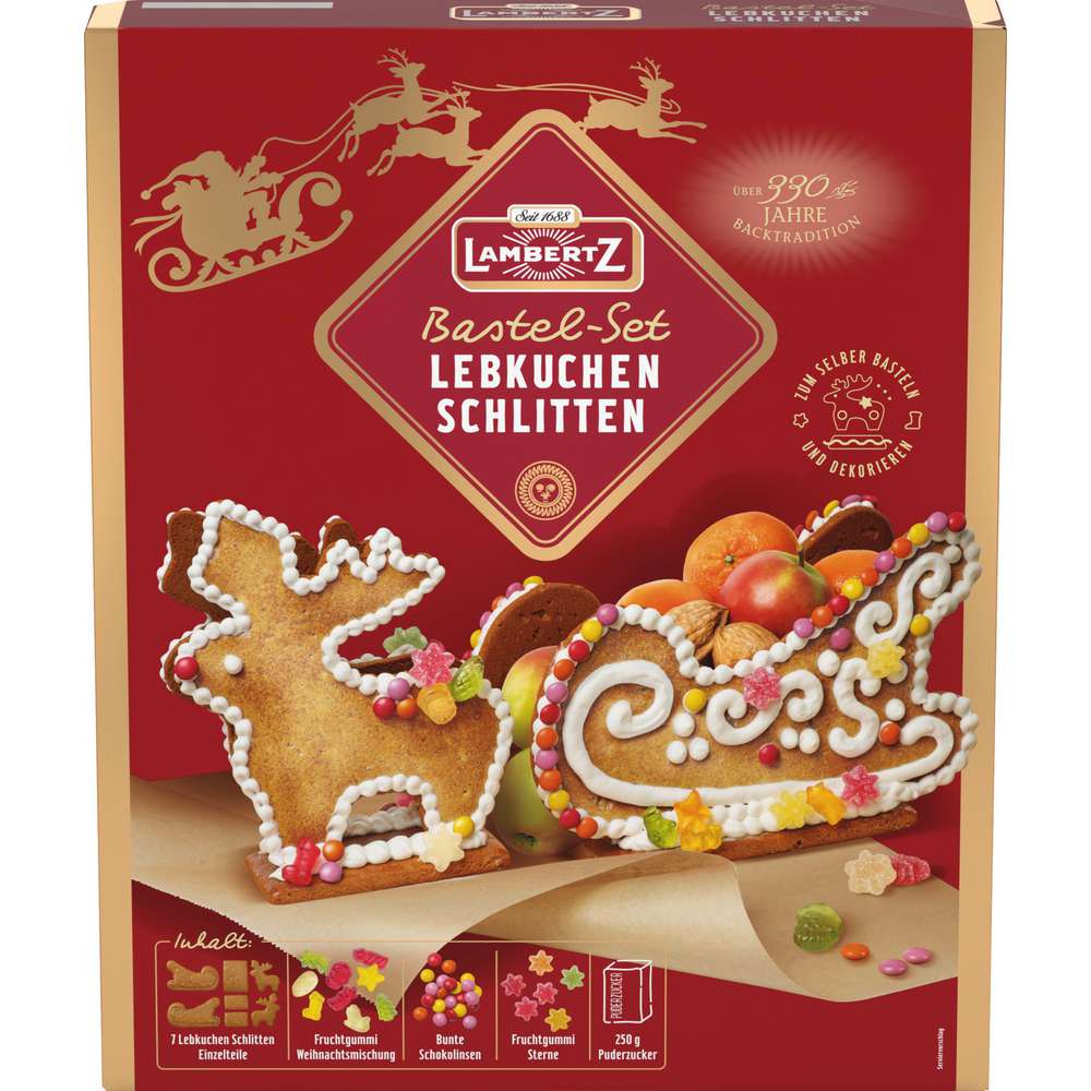 Produktabbildung Lambertz Lebkuchen-Schlitten, Bastel-Set