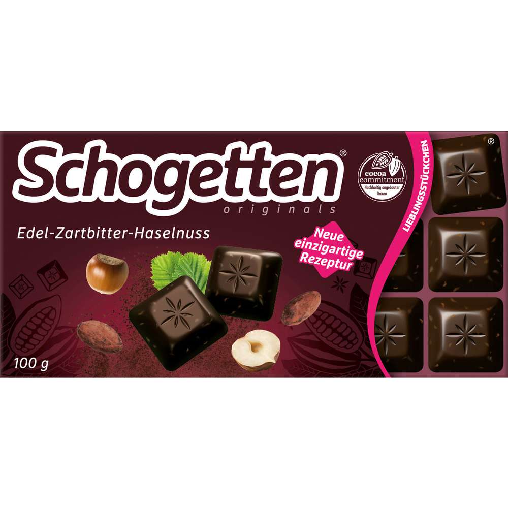 Produktabbildung Schogetten Tafelschokolade, Zartbitter-Haselnuss