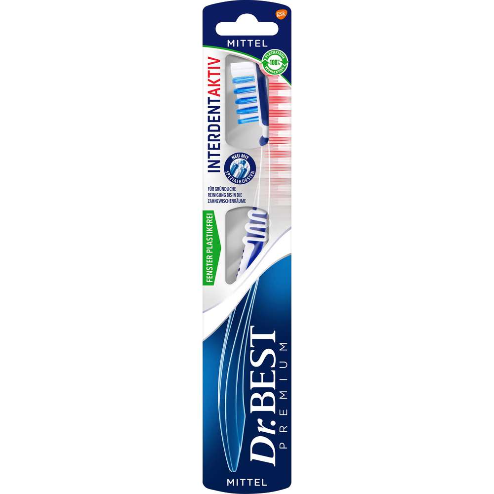 Produktabbildung Dr.Best Zahnbürste Premium, InterdentAktiv, Mittel