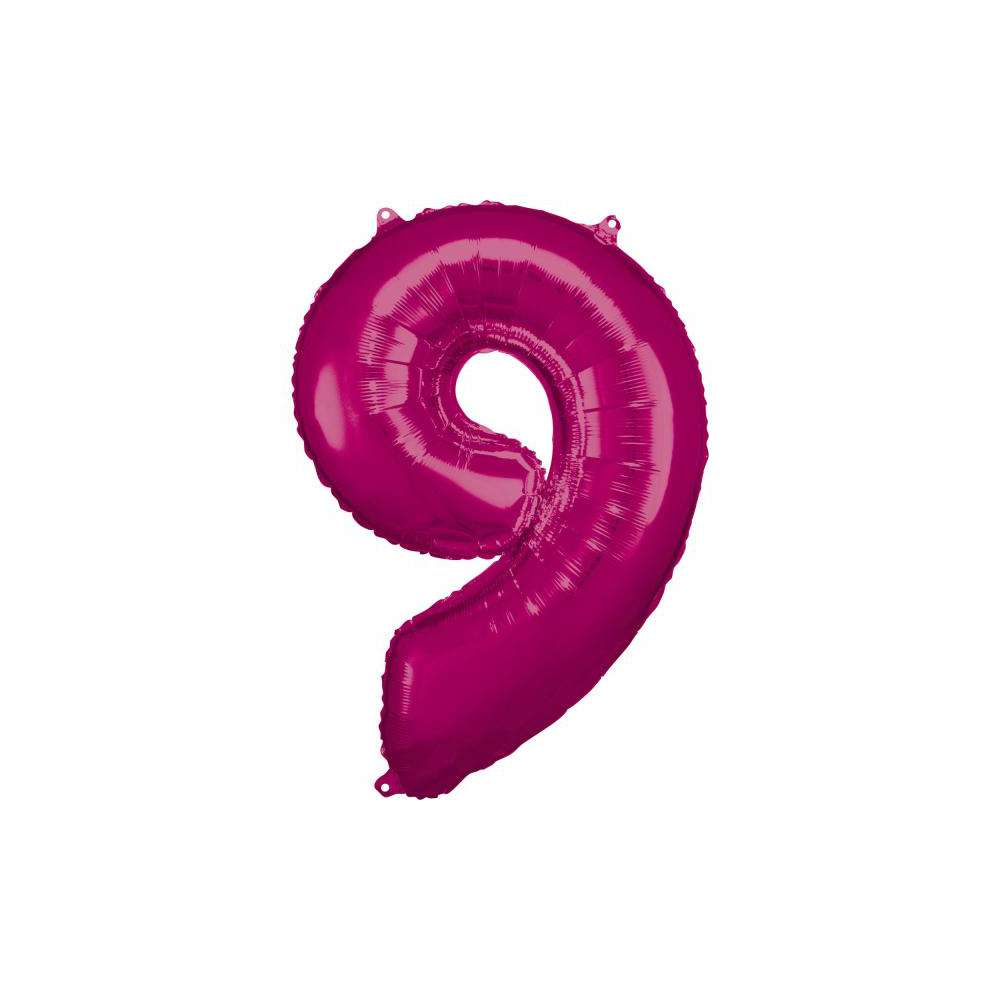 Produktabbildung amscan Folienballon pink, große Nummer 9