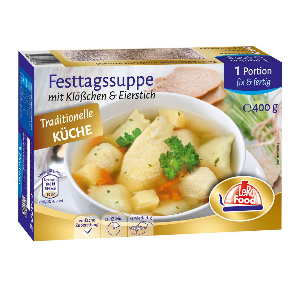 Produktabbildung Lero Food Festtagssuppe mit Klößchen, Eistich