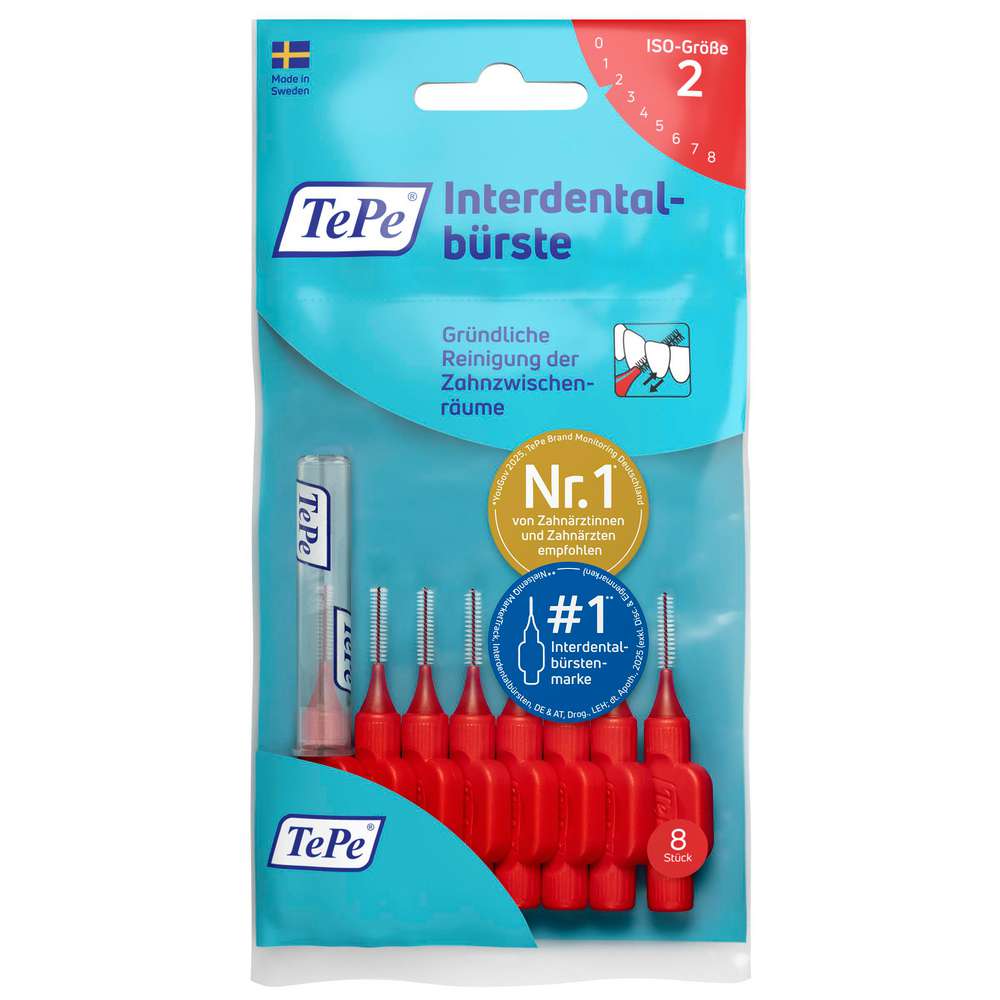 Produktabbildung TePe Interdentalbürsten, 0,5 mm, rot
