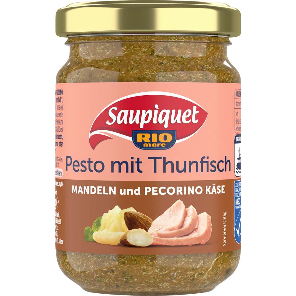Produktabbildung Saupiquet Pesto mit Thunfisch, Mandeln & Pecorino Käse