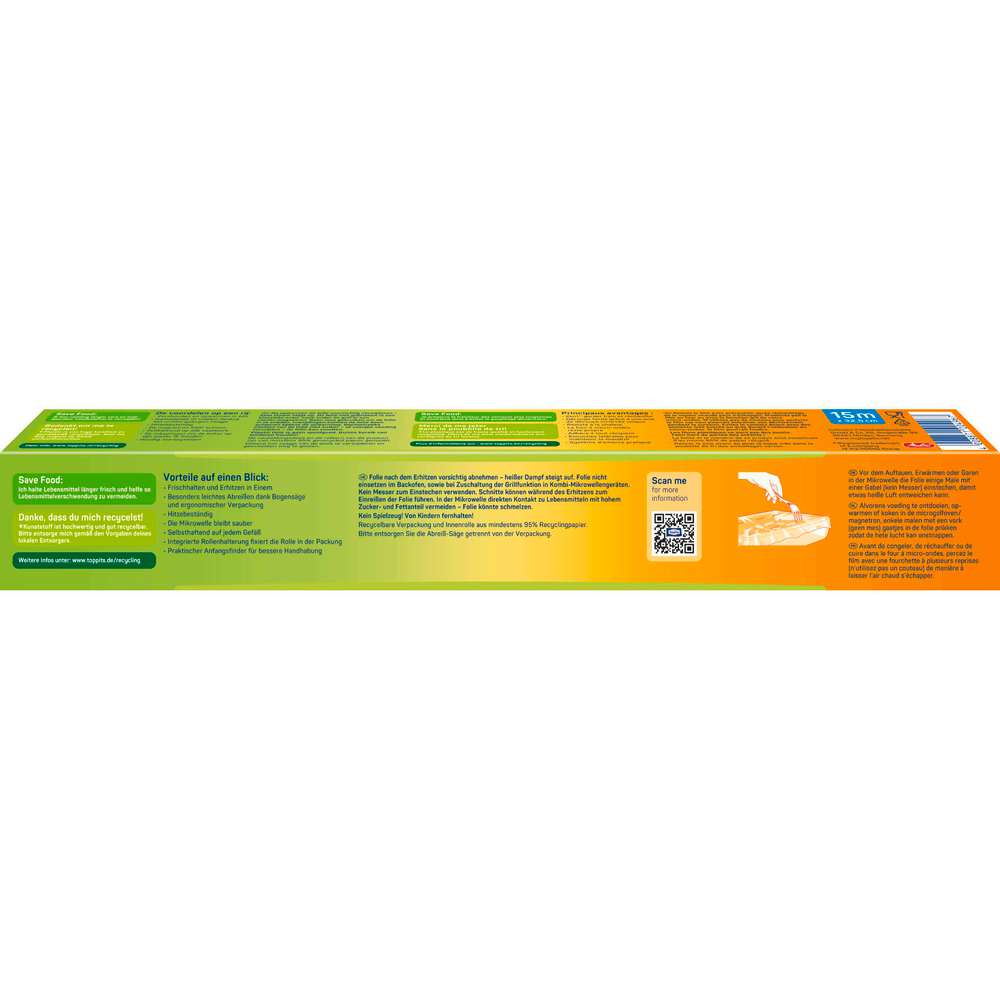 Produktabbildung Toppits Mikrowellen-Frischhalte-Folie, 15m x 32,5cm