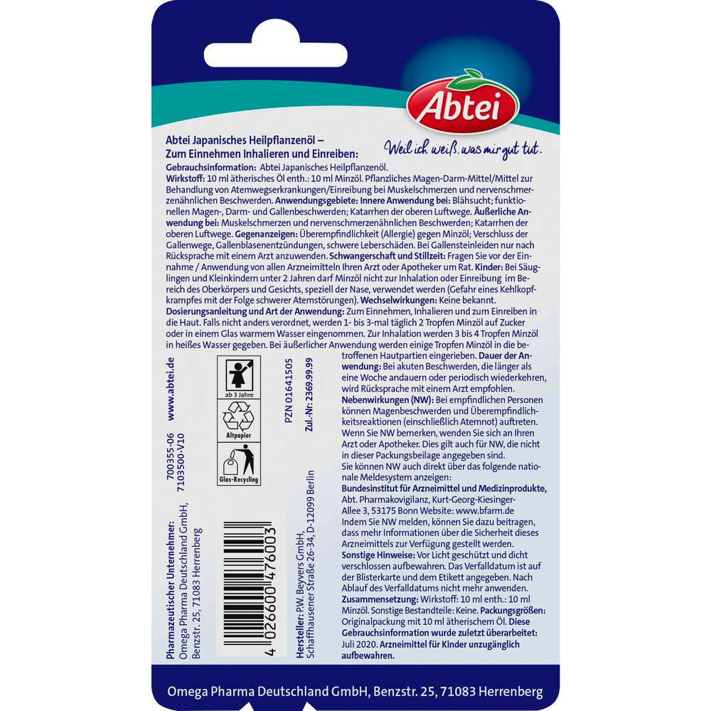 Produktabbildung Abtei Japanisches Heilpflanzenöl