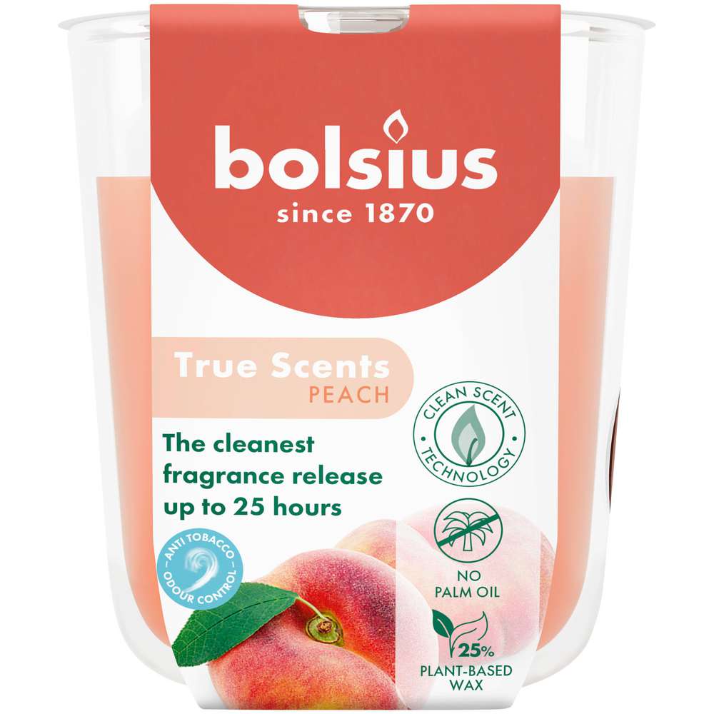 Produktabbildung Bolsius Duftglas klein, True Scents Pfirsich