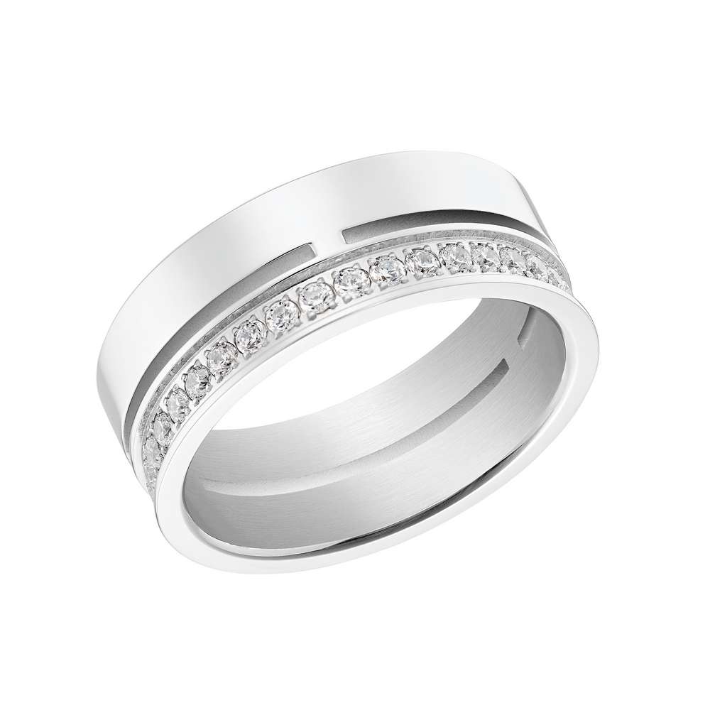 Produktabbildung s.Oliver Damen Ring aus Edelstahl mit Zirkonia (4056867028233)