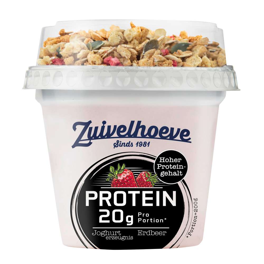 Produktabbildung Zuivelhoeve Protein Joghurterzeugnis Müsli/Erdbeere