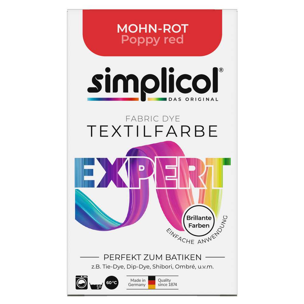 Produktabbildung simplicol Textilfarbe Expert, Mohn-Rot
