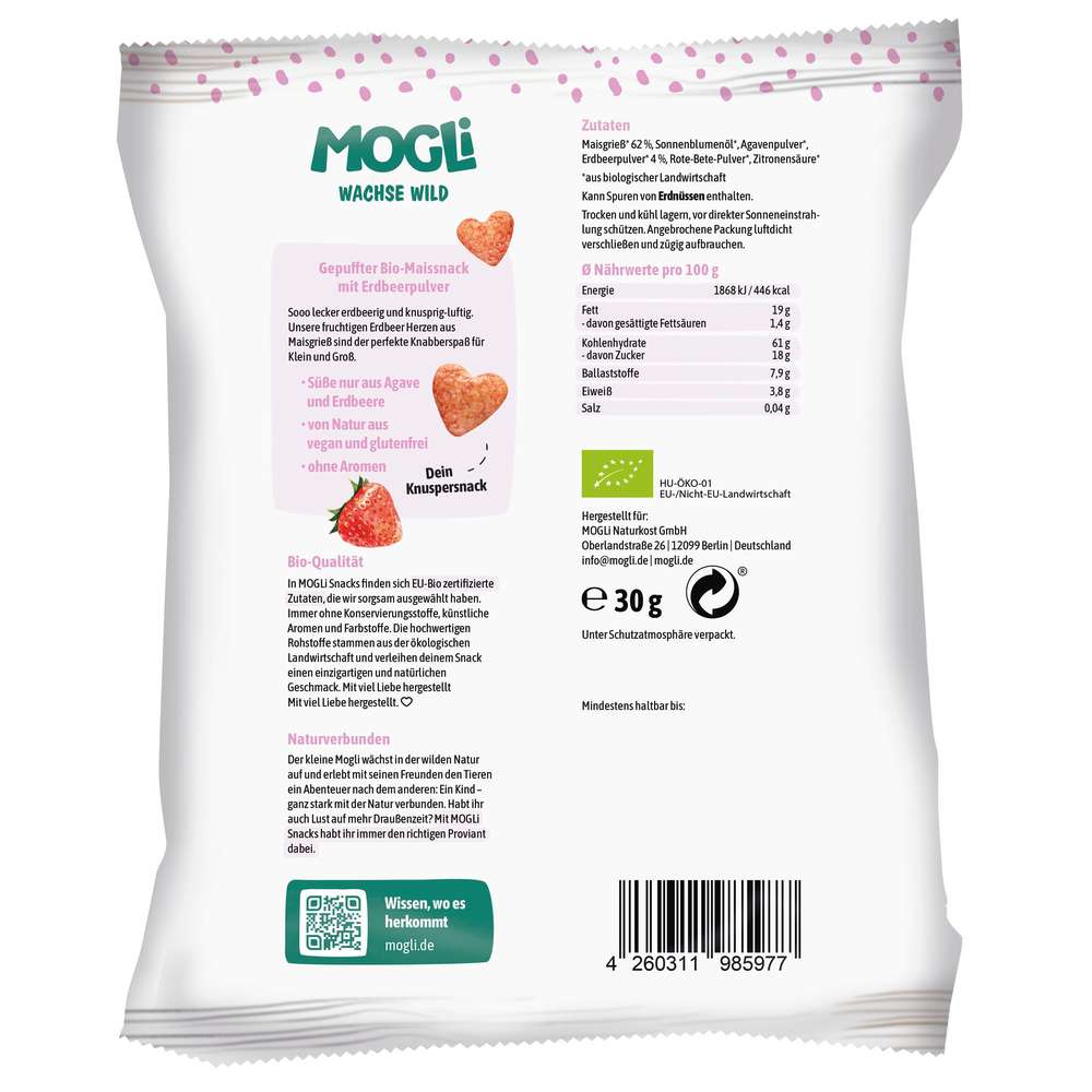 Produktabbildung MOGLi Bio Erdbeer Herzen