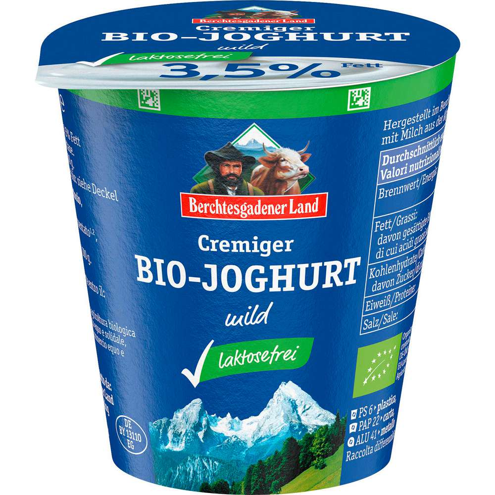 Produktabbildung Berchtesgadener Land Bio Joghurt Bioghurt 3,5% Fett, laktosefrei