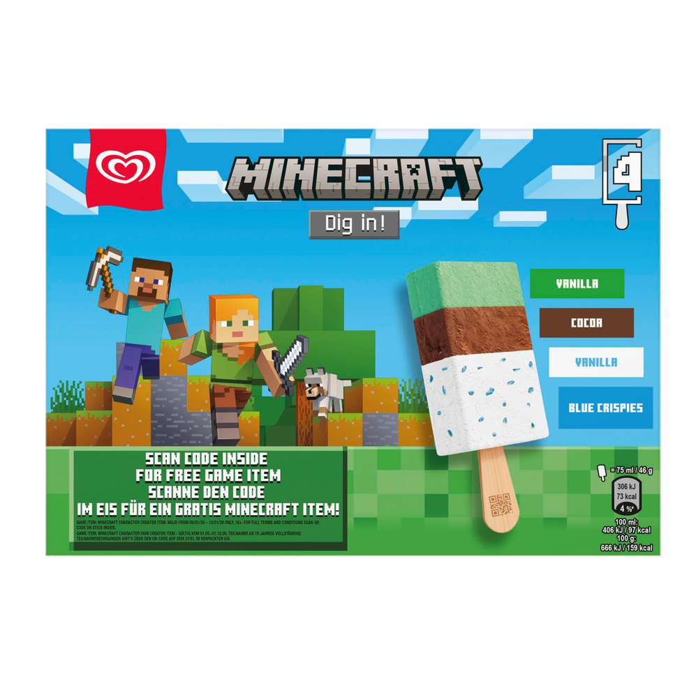 Produktabbildung Langnese Stieleis, Minecraft Dig in!