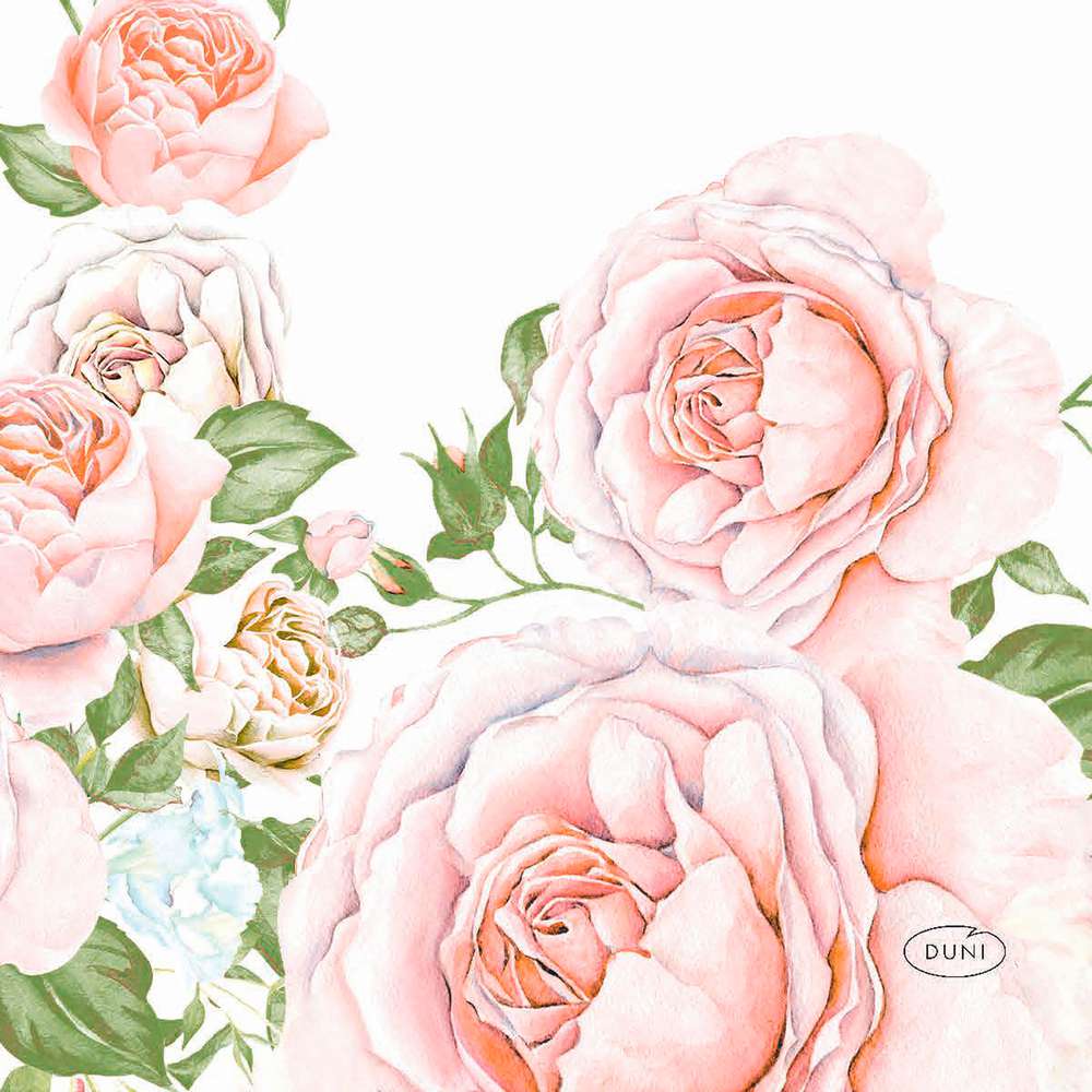Produktabbildung Duni Servietten, Rosen-Motiv, 24 x 24cm