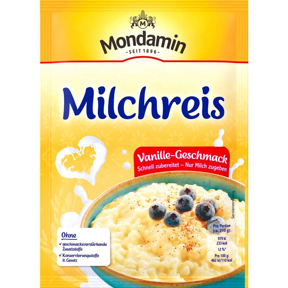 Produktabbildung Mondamin Milchreis, Vanille