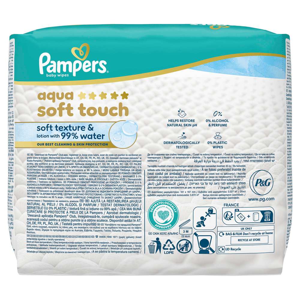 Produktabbildung Pampers Feuchttücher Aqua Soft Touch 3 x 48 Stück