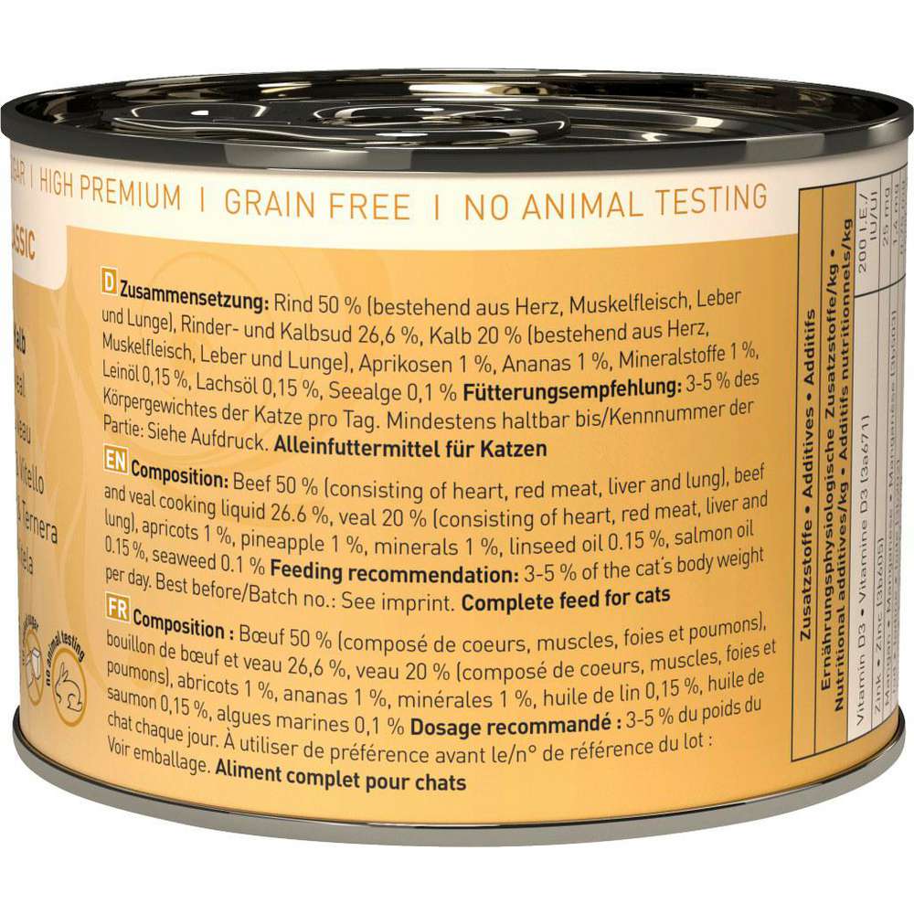 Produktabbildung catz finefood Katzen-Nassfutter N° 7, Kalb & Rind
