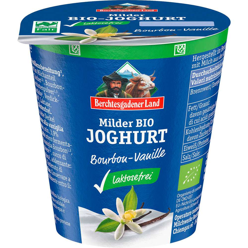 Produktabbildung Berchtesgadener Land Bio Joghurt Bioghurt Vanille, laktosefrei