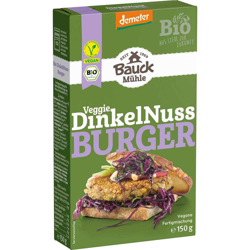 Produktabbildung Bauckhof Demeter, veganer Dinkelnuss-Burger