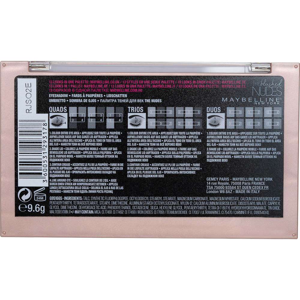 Produktabbildung Maybelline Lidschatten The Blushed Nudes Palette