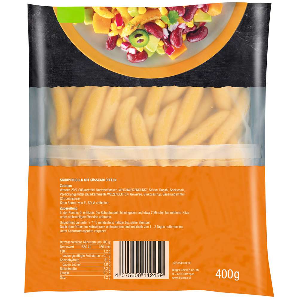 Produktabbildung Bürger Süßkartoffel-Schupfnudeln